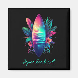 Surfbrett Tropischer Strand- Magnet
