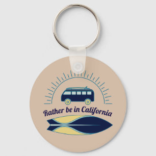 Surfbrett und Campingplatz Kalifornien Schlüsselanhänger