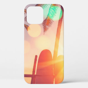Surfbrett und Palmen auf Strand doppelte Expositio Case-Mate iPhone Hülle