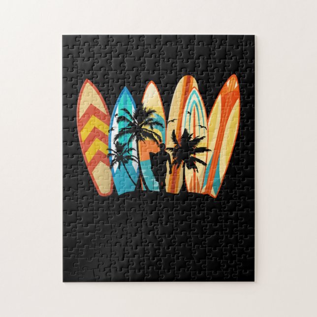 Surfbrett Vintag Classic Retro Puzzle (Vertikal)