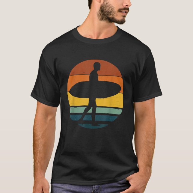 Surfbrett Vintag Retro Geschenk T-Shirt (Vorderseite)