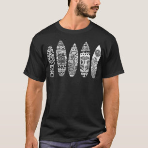 Surfbrett Vintag Retro Maori Surfboarder T-Shirt