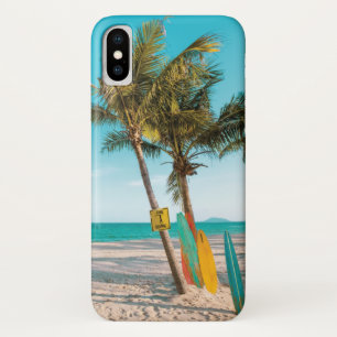 Surfbretter am Strand werfen Kissen Case-Mate iPhone Hülle