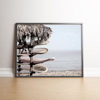 Surfbretter auf dem Strandposter drucken