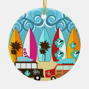 Surfbretter Beach Bum Surfing Hippie Vans Keramikornament