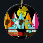 Surfbretter Beach Bum Surfing Surfer Hippie Vans Keramik Ornament<br><div class="desc">Surfbretter Beach Bum Surfing Hippie Vans "surfing" "surfboards" "beach bum" "ocean" "hippie vans" "palm" "tropical" "waves" "hawaii" "hawaii" "surf boards" "water sports"</div>