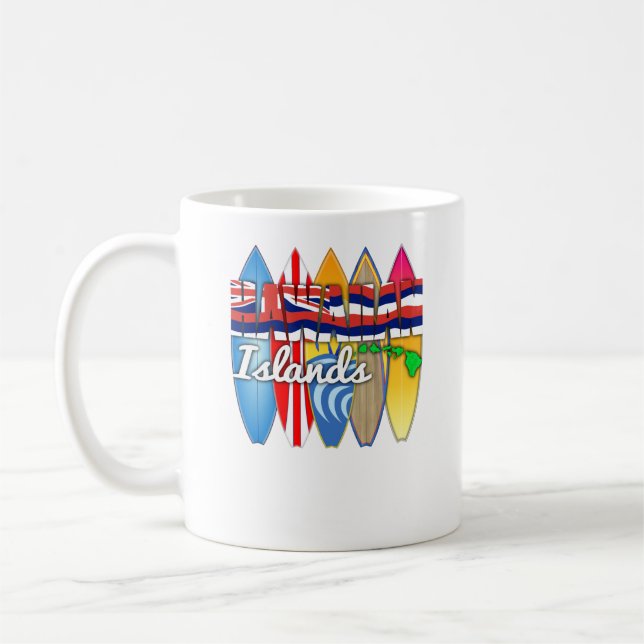 Surfbretter Hawaii-Flagge Kaffeetasse (Links)