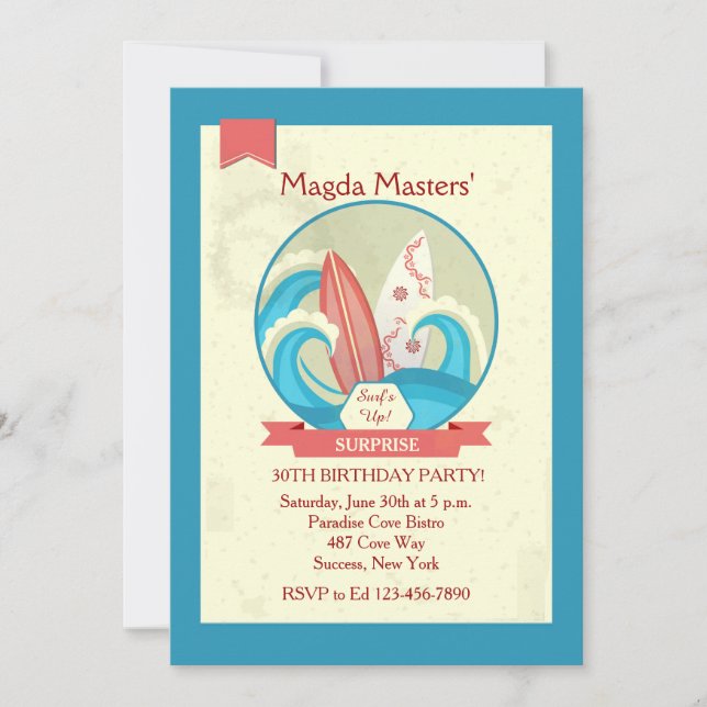 Surfbretter in der Wellen-Einladung Einladung (Vorderseite)