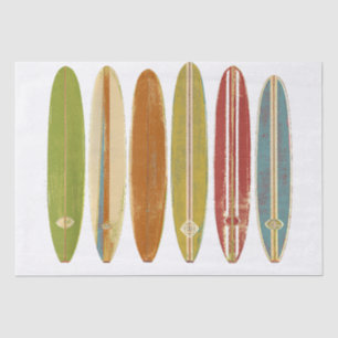 Surfbretter mit Longboard Vintag im Retro-Stil Seidenpapier