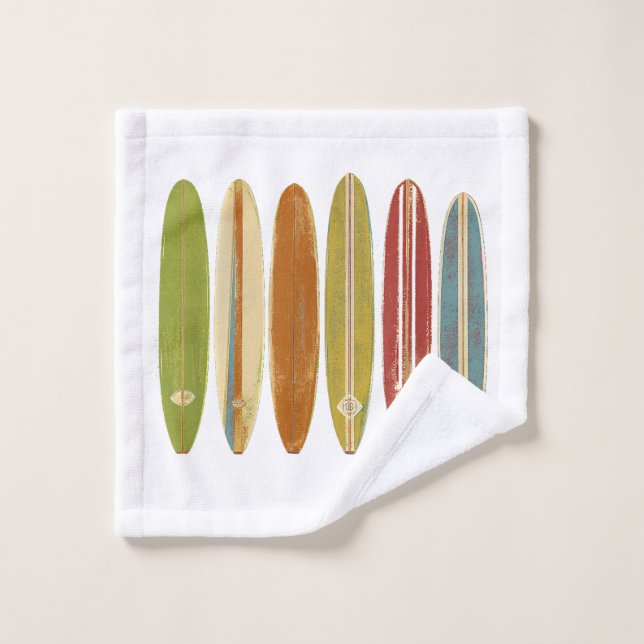 Surfbretter mit Longboard Vintag im Retro-Stil Waschlappen (Waschlappen)