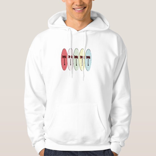Surfbretter mit Palmen Hoodie (Vorderseite)