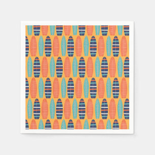 Surfbretter Orange Blue Sommer Geburtstag Serviette