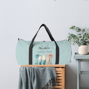 Surfbretter Palmen Retro aquamarines Wasser Duffle Bag