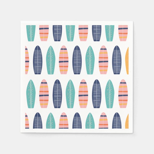 Surfbretter - Pink Retro Beach Serviette (Vorderseite)