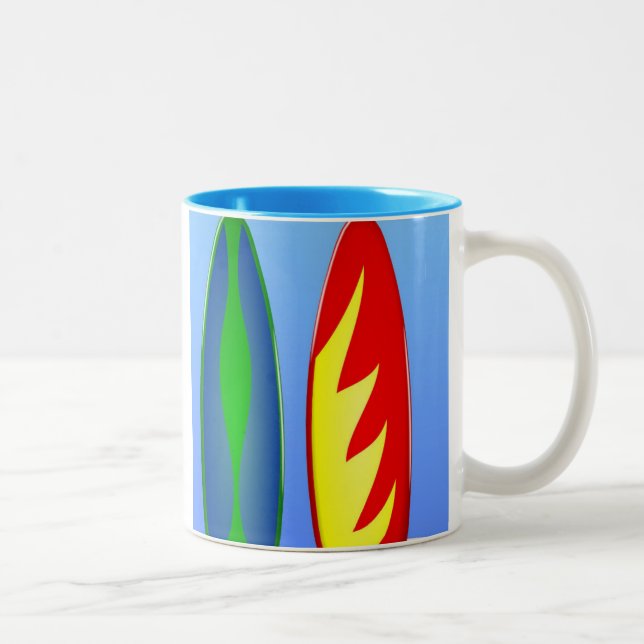 Surfbretter Retro-Surfen Zweifarbige Tasse (Rechts)