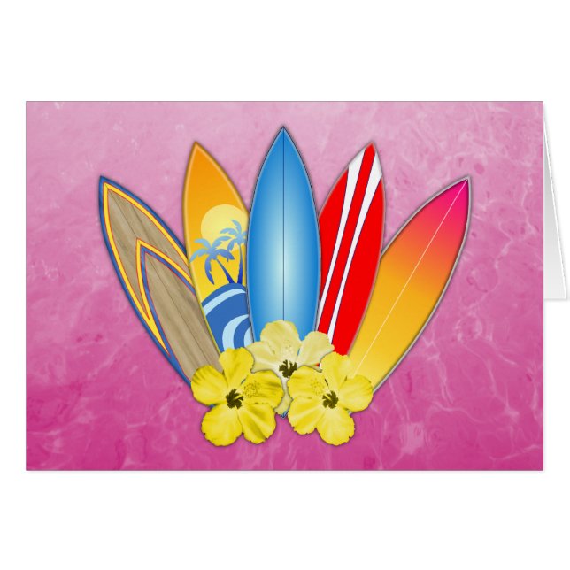 Surfbretter und Hibiskus (Vorderseite (Horizontal))