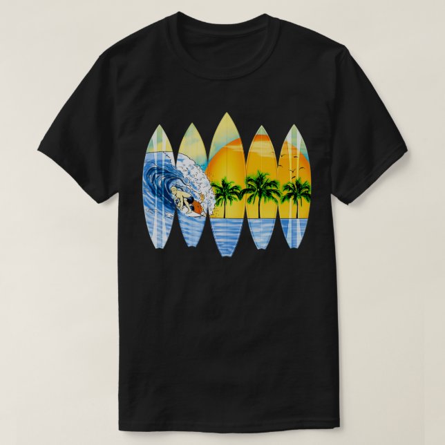 Surfbretter und Surfbretter T-Shirt (Design vorne)