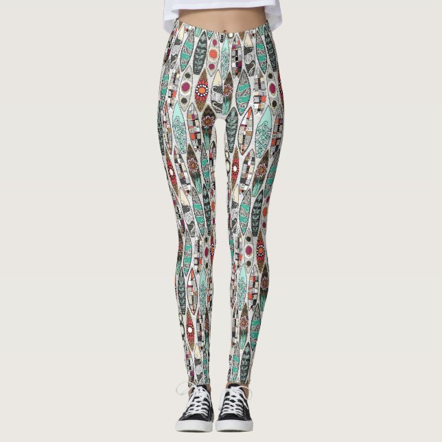 Surfbretter weiß leggings (Vorderseite)