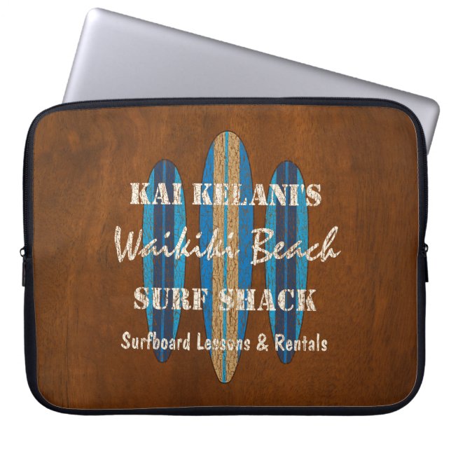 Surfbretter zeichnen Monogramm Hawaiian Surfboards Laptopschutzhülle (Vorderseite)