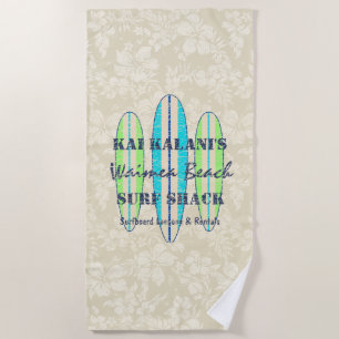 Surfbretter zeichnen Monogramm Hawaiian Surfboards Strandtuch