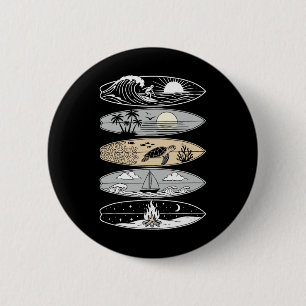 Surfbrettfahrer Hawaii Welle Surfen Ozean Surfer Button
