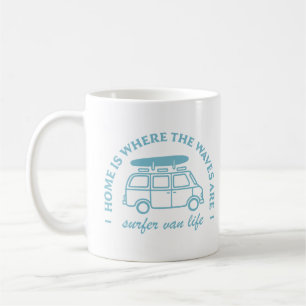 Surfcamper van life road trip surfquotes kaffeetasse