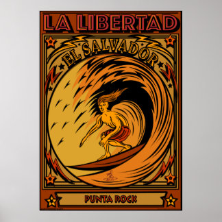 SURFEL SALVADOR LA LIBERTAD POSTER