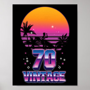 Surfen 1970 Pazifischer Ozean Sonnenuntergang 70. Poster