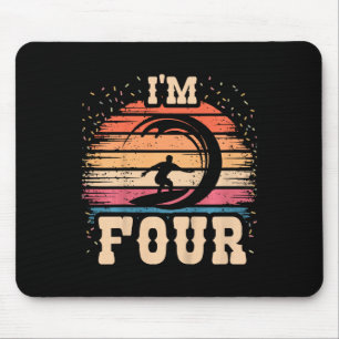 Surfen 4 Jahre alter Geburtstag Junge Mädchen 4. S Mousepad