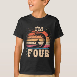 Surfen 4 Jahre alter Geburtstag Junge Mädchen 4. S T-Shirt