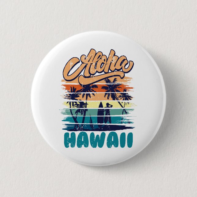 Surfen - Aloha Hawaii Button (Vorderseite)