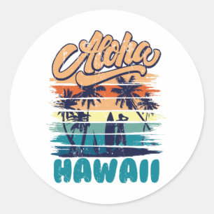 Surfen - Aloha Hawaii Runder Aufkleber