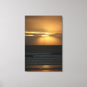 Surfen am Sonnenuntergang Leinwanddruck