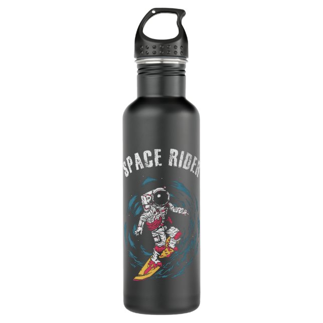 Surfen Astronaut Space Rider Surfer Edelstahlflasche (Vorderseite)