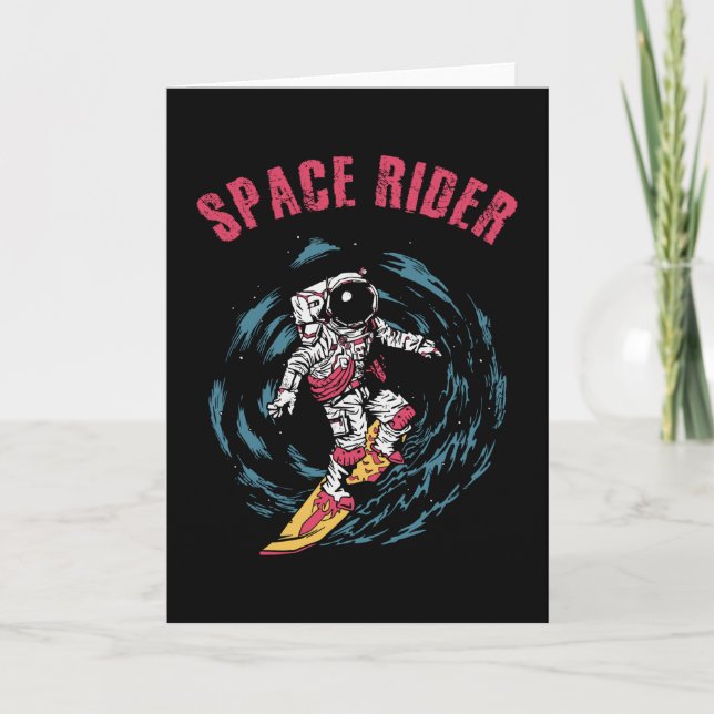 Surfen Astronaut Space Rider Surfer Karte (Vorderseite)