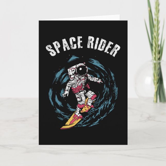 Surfen Astronaut Space Rider Surfer Karte (Vorderseite)