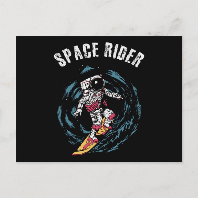 Surfen Astronaut Space Rider Surfer Postkarte (Vorderseite)