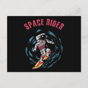 Surfen Astronaut Space Rider Surfer Postkarte