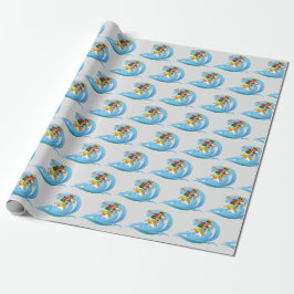 Surfen auf Blue Wave Geschenkpapier