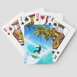 Surfen auf einer großen Welle Spielkarten