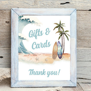Surfen Baby Dusche Geschenk abziehen Schild