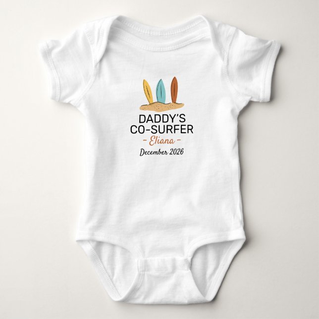 Surfen Baby Shower Daddy’s Co-Surfer - Surfen Strampler (Vorderseite)