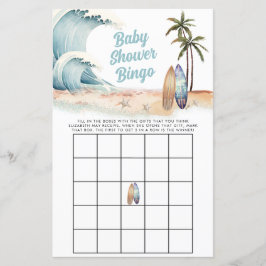 Surfen Beach Summer Baby Dusche Bingo Spiel