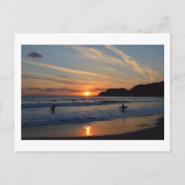 Surfen bei Sonnenuntergang: Shonan Coast, Japan Po Postkarte