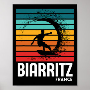 Surfen Biarritz Frankreich Strand Vintage Retro Su Poster