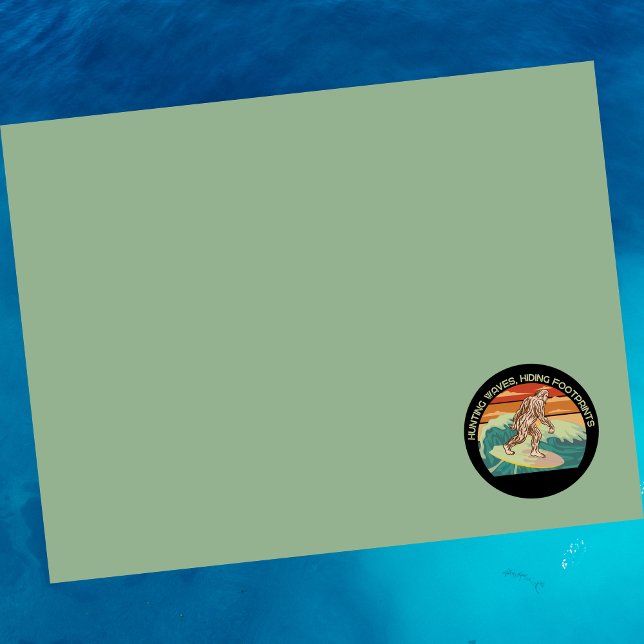 Surfen Bigfoot Jagd Waves Verstecken von Fußspuren Post-it Klebezettel (Von Creator hochgeladen)