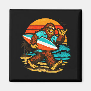 Surfen Bigfoot Retro-Sonnenuntergang Strand tropis Magnet