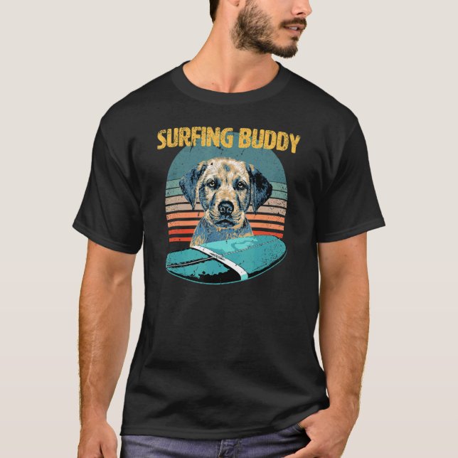 Surfen Buddy Niedlich Labrador Retriever Lieben su T-Shirt (Vorderseite)
