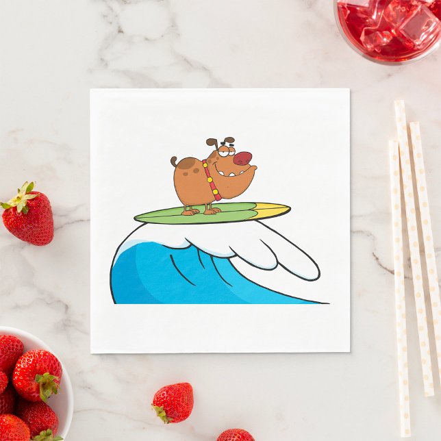 Surfen Bulldog Funny Dog Napkins Serviette (Von Creator hochgeladen)