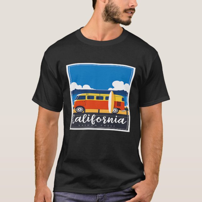 Surfen California Lachs Creek Van Life Surf Summ T-Shirt (Vorderseite)
